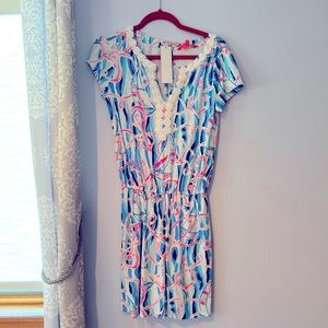 NWT LILLY PULITZER SKORT ROMPER SKIM BLUE